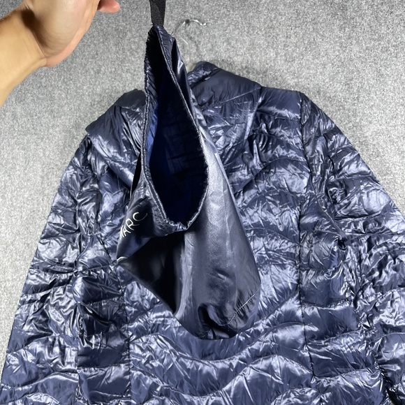 NWT ANDREW MARC Navy Blue Packable Goose Down Long Puffer Coat Womens XL #1247 - Picture 6 of 12